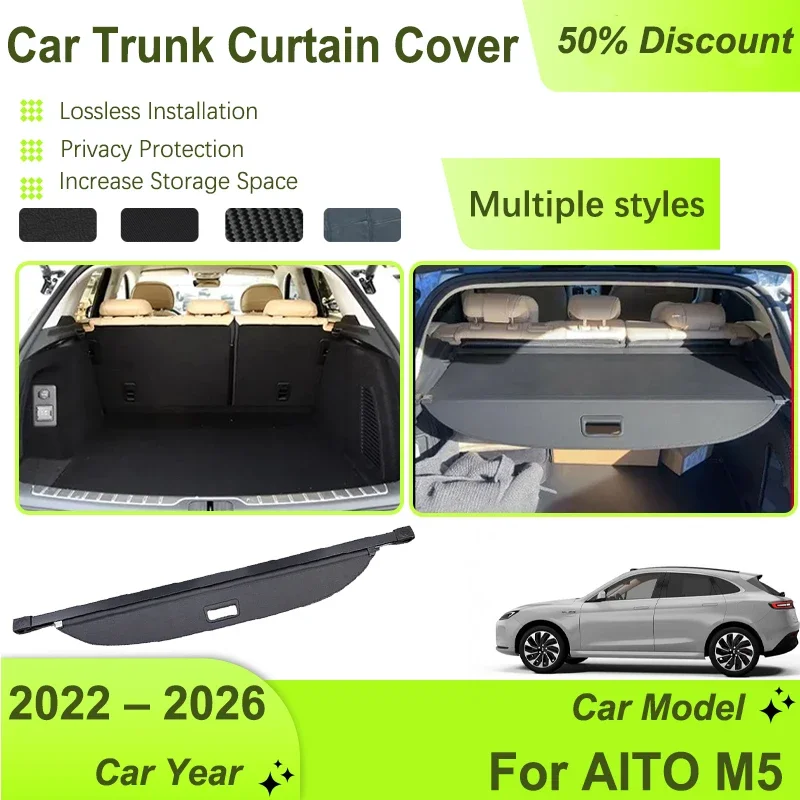 Car Trunk Storage Rack Cover For AITO Seres M5 2022 2023 2024 2025 2026 Retractable Pad Cargo Liner Shelter Mat Auto Accessories