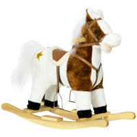 Homcom Rocking Horse for Children +3 Years with Music 68X26X62 cm Brown