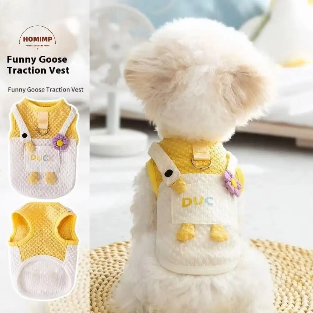 

Cat Cooling Apparel Funny Goose Design Pet Traction Vest Cartoon Cute Cat Two Legged Vest Soft Creative Dog Tank Top Summer