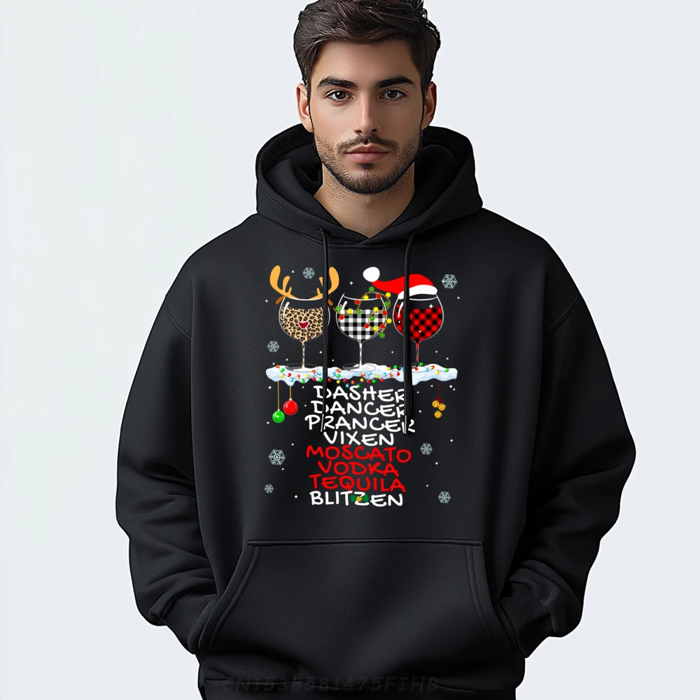 

Dasher Dancer Prancer Vixen Moscato Vodka Tequila Blitzen Graphic Pullover Eco-friendly and healthy Men Clothes Street