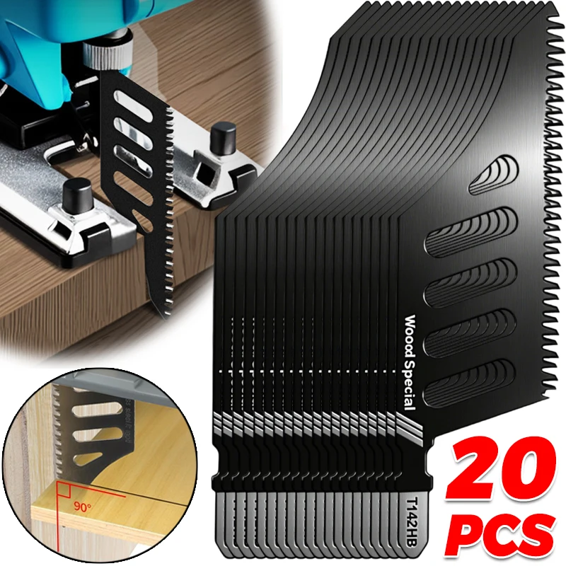 

Carbon Steel Jigsaw Blades T-shank Coarse Teeth Saws for Wood Aluminum Replaceable Blade Tight Spaces Precision Cutting Tools