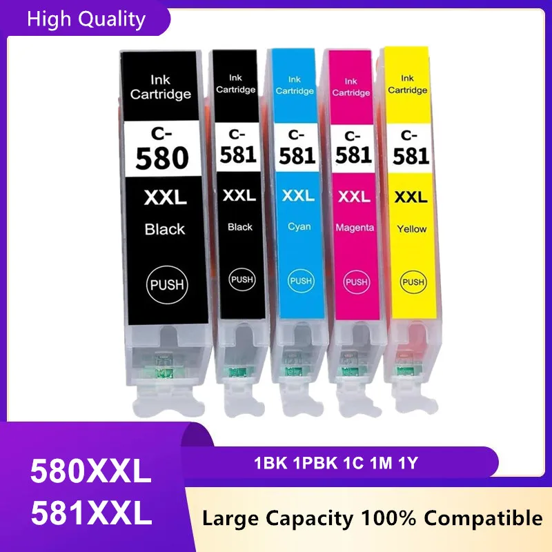 Ink Cartridge For Canon 580 581 PGI-580 CLI-581 PGI580 CLI581 580XL PIXMA TR7550 TR8550 TR 7550 TS6150 TS6151 TS 6150 Printer