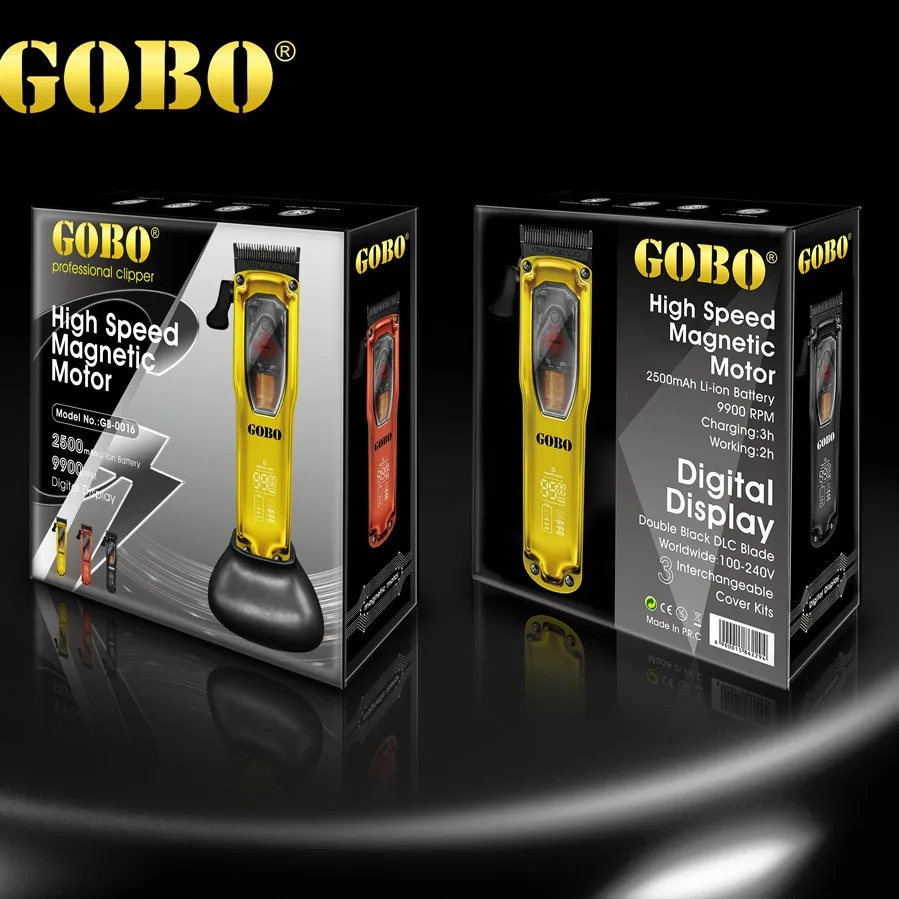 GOBO Clipper 9900 RPM upgraded maglev motor professional hair salon hair clipper plastic cover rechargeable