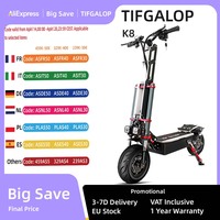 TIFGALOP K8 Electric Scooter 6000W Dual Motor 60V40Ah Battery E-Scooter 12 Inch Off-Road Tire Seat Electric Foldable Scooters
