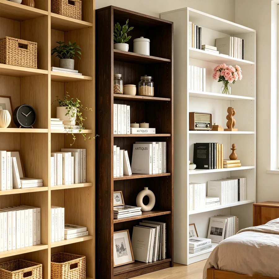 5-Tier Open Storage Bookshelf, 71×23.6×11.6 Inches, Suitable for Living Room, Study & Dining Room (Cloud White, Chocolate Black, Light Coffee)
