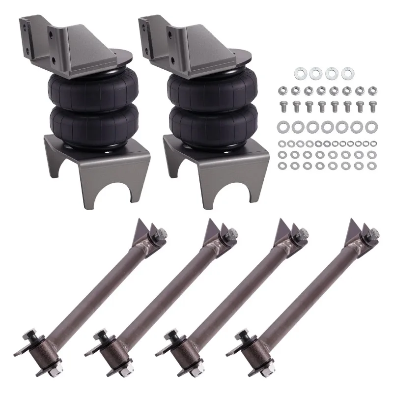 

On a 4-link suspension kit with air suspension bag + triangular bracket