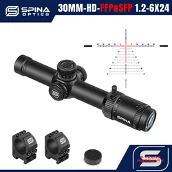 SPINA OPTICS WolfChase LPVO 1.2-6x24 FFP/SFP Scope Sight HD Lens Red Dot Illumination Quick Focus Reticle