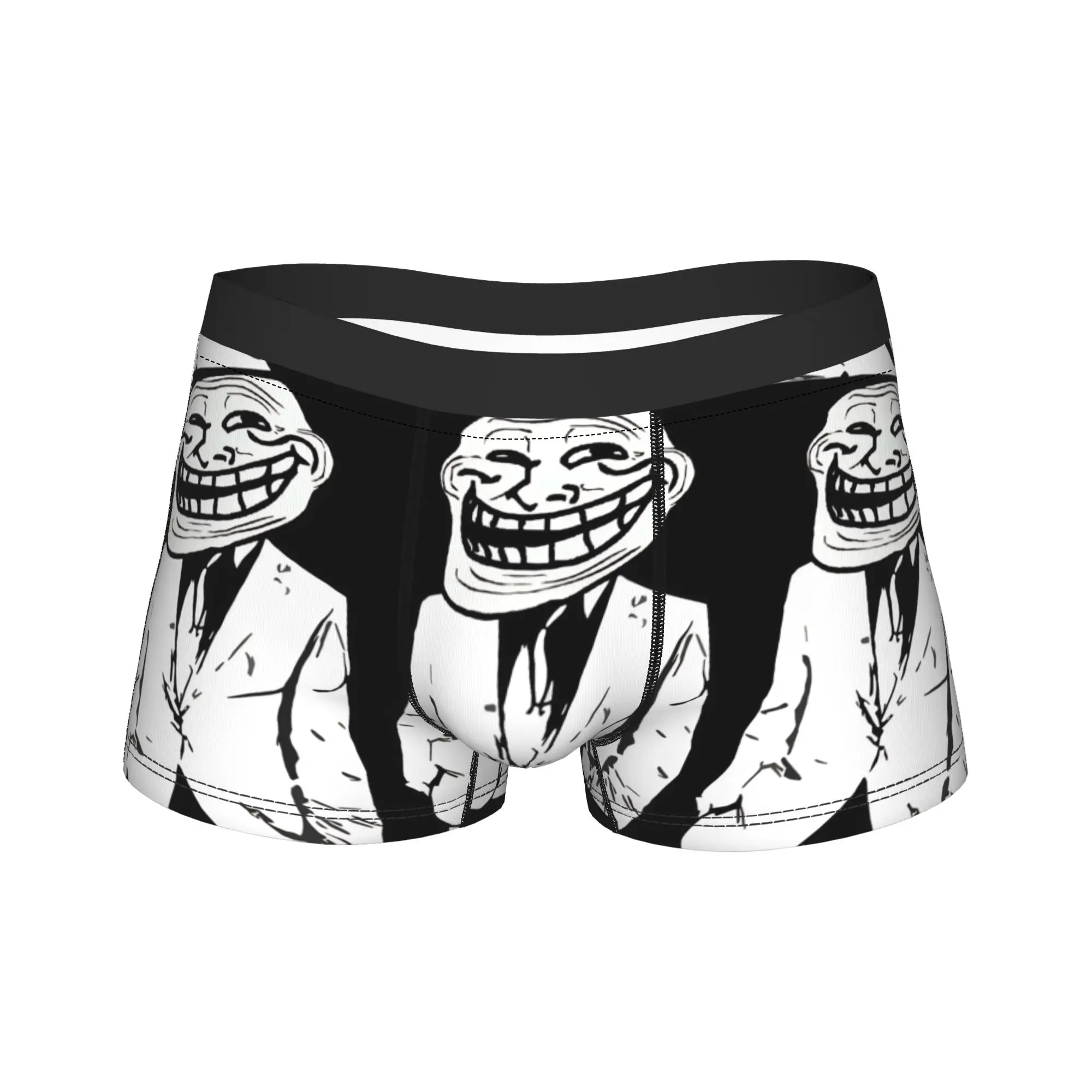 Rage Comic Trollfac Boxershorts Crazy  3D Pouch Underwear Trenky Customs Boxer Brief Classic Men Underpants Big Size