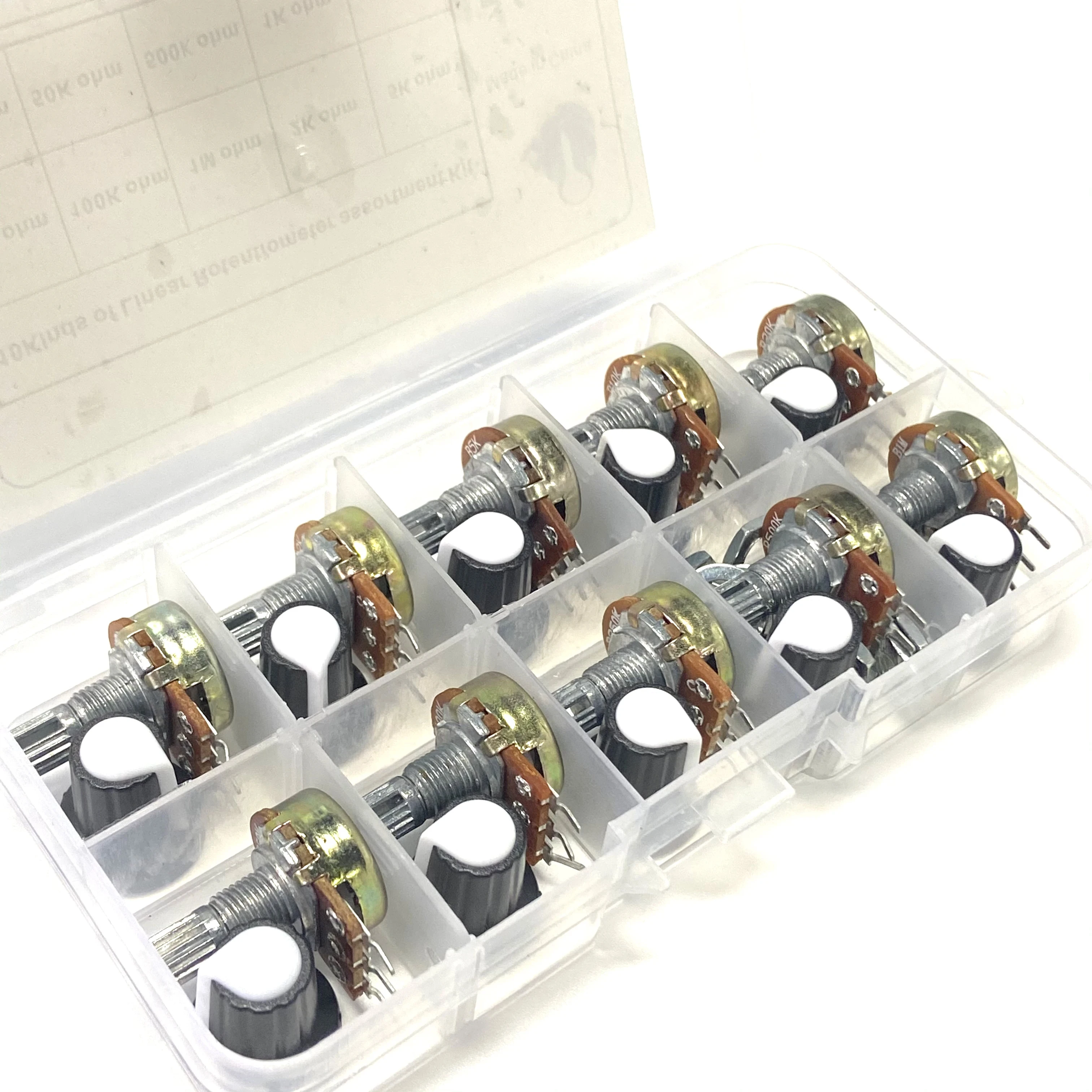 10PCS WH148 Single 15mmB1K/2K/5K/10K/20K/50K/100K/250K/500K/1M Potentiometer One Potentiometer for Each Specification with a Cap