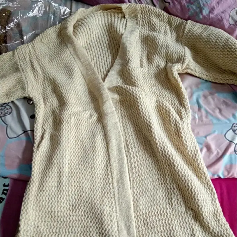 Cárdigan de punto ahuecado de gran tamaño para Mujer, abrigos Vintage elegantes, suéteres de moda coreana, ropa de abrigo informal, Top de punto,