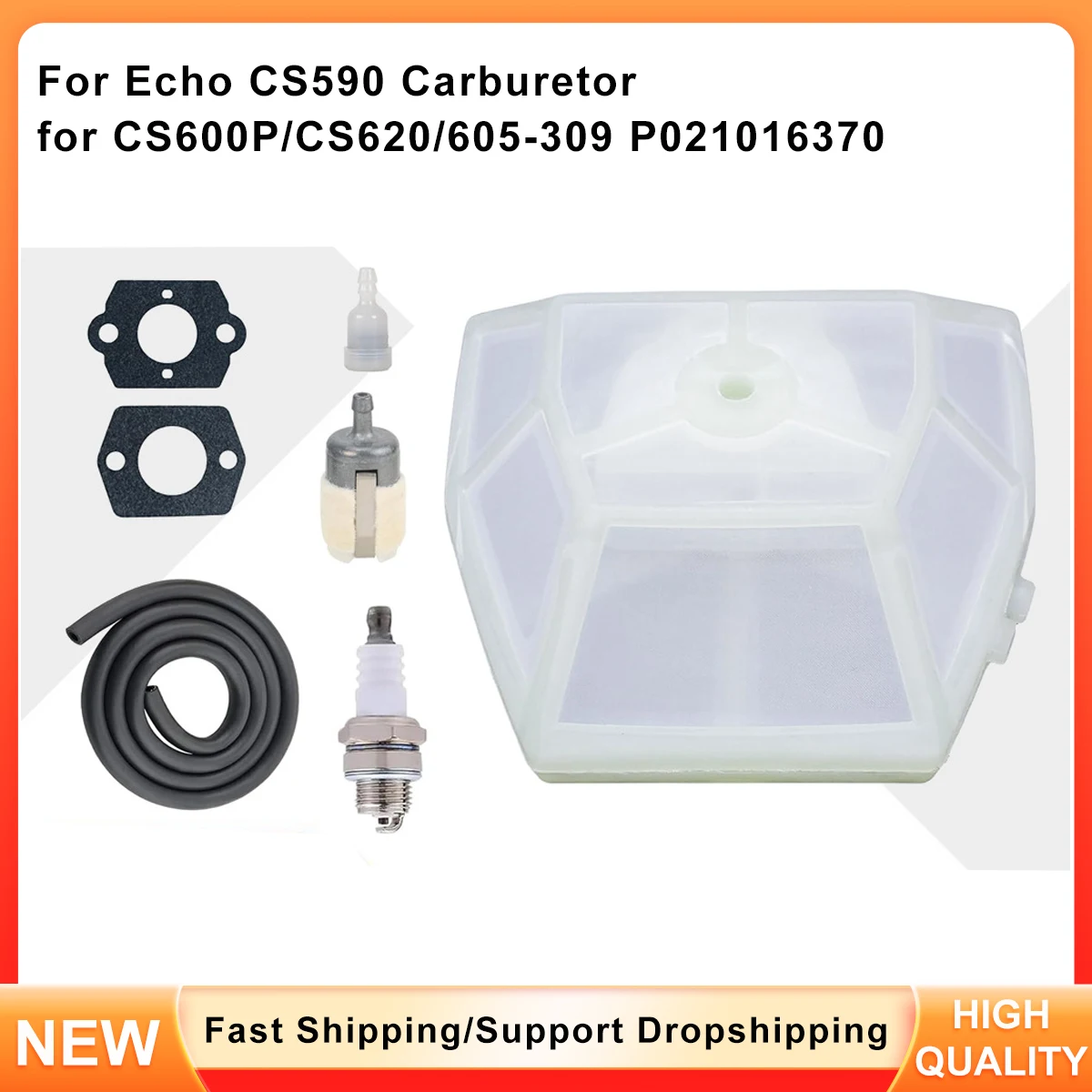 

Replacement Carburetor & Air Filter P021016370 for Echo CS590 CS600P CS620