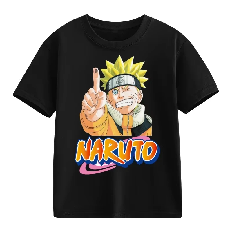 2026 Naruto Men‘s T-Shirt Uzumaki Uchiha Sasuke Hatake Kakashi Anime Character Print Cotton Short Sleeve Boys Girls Round Tops