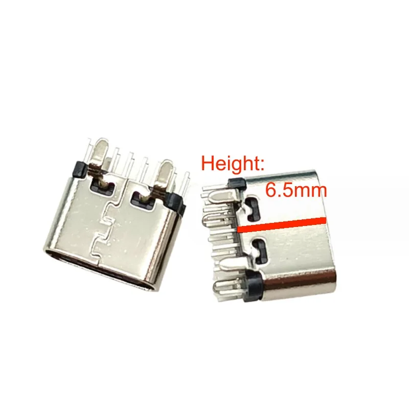 USB 3.1 3A Current Quick-Charge Female Type C 16Pin Socket Connector Vertical SMT Male Short Body 6.5MM Height For PCB DIY