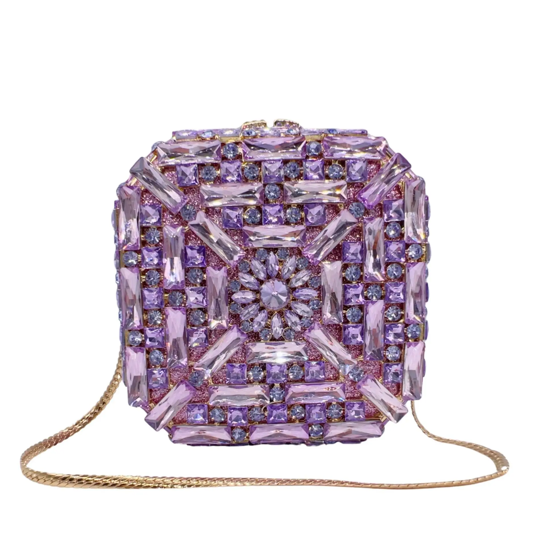 Square Glass Rhinestone Evening Purses Crystal Women Wedding Prom Clutches Bags WHTUOHENG Diamond Dinner Banquet Handbags Bags