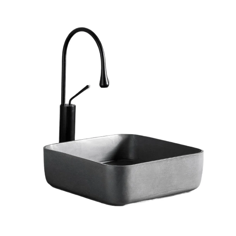 

Balcony basin hand washing small size household bathroom micro cement face washing wabi sandy wind washing basin