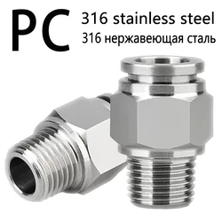 316 Stainless Steel Pneumatic Quick Connector PC Straight M5 1/8