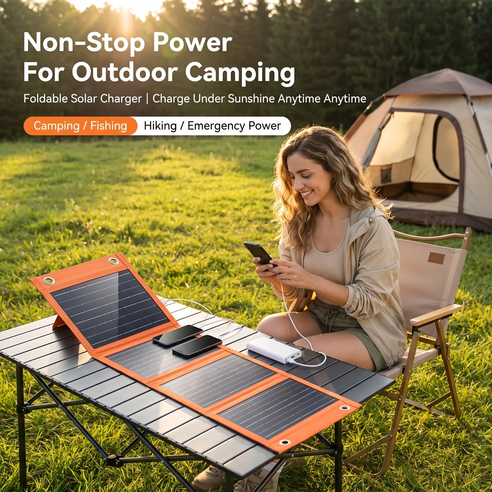 Foldable Solar Charger, Foldable Solar Panel, Suitable for Phones, Power Banks And Other Devices