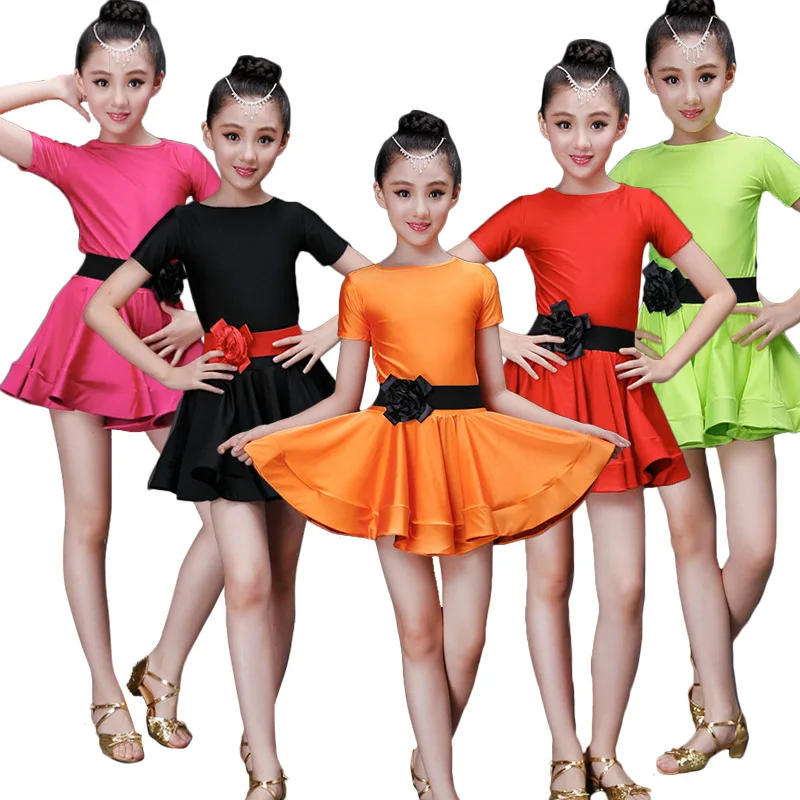 

Latin Girls Dresses Party Dance Costume Baby Outfit Vestidos Stage Kids Clothes Girl Latin Summer Children Dress Robe Fille