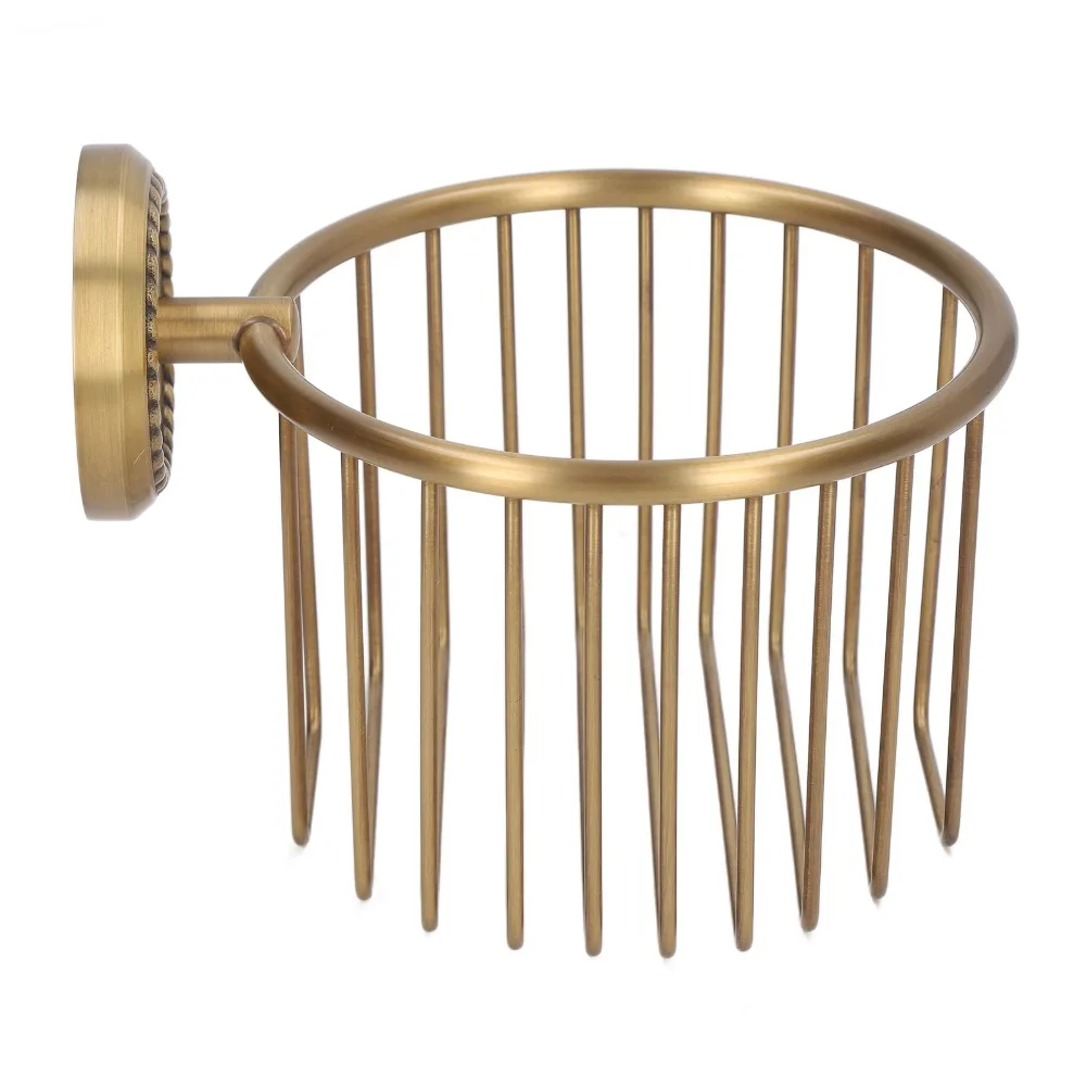 

Copper Toilet Paper Holder Hollow Out Antique Brass Toilet Paper Rack Rust Proof Wall Mounted Tissue Roll Basket