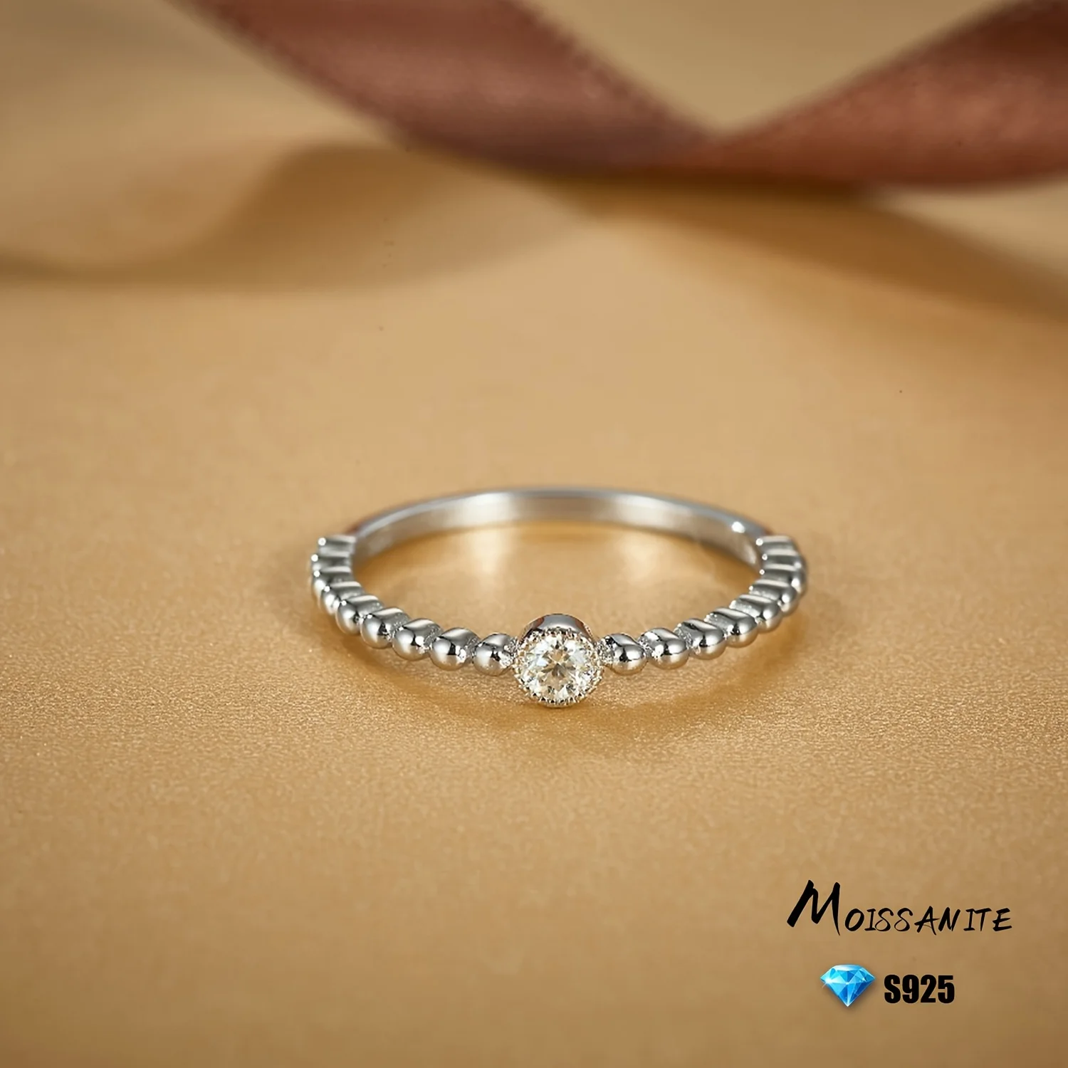 

Simple Round 925 Sterling Silver Moissanite Ring for Wedding Gift Fashion Jewelry Women men Rings