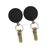583D Metal Pencil Holder with Pocket Clip Retractable Badges Reel Metal Pen Holder