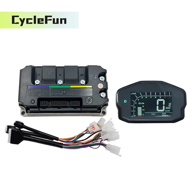 

Votol EM180 GTS Brushless Hall Controller 48V/72V Boost 250A with DKD Display Compatible with QS 138 3KW-4KW Mid Drive Motor