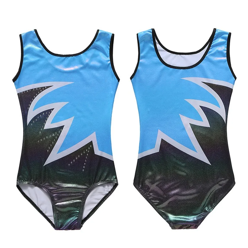 5-14 Years Girls Diamante Sleeveless Ballet Practice Dance Wear Gymnastics Bright Color Bodysuits