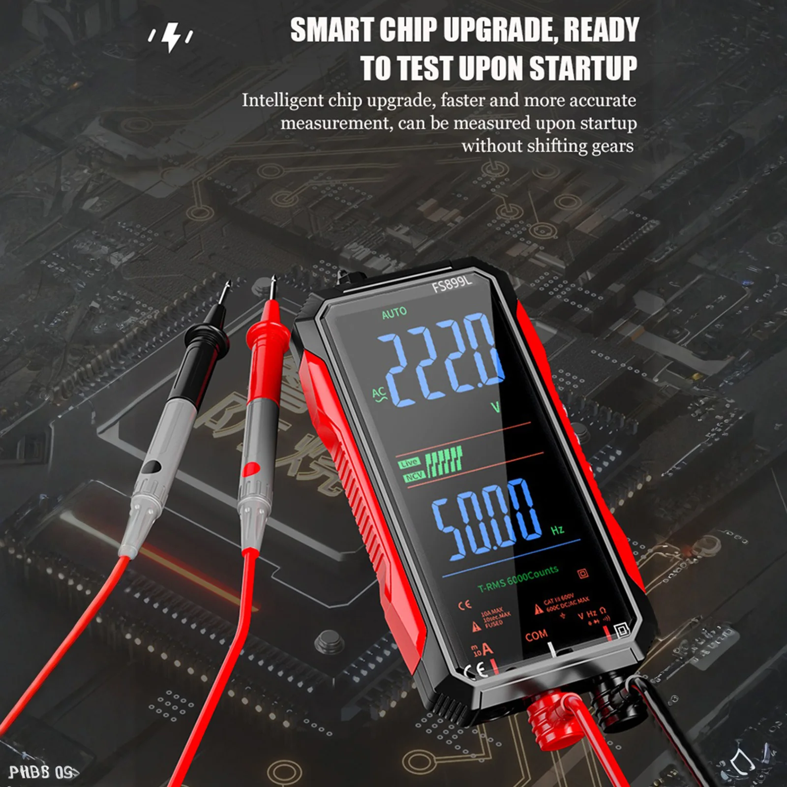 Smart Multimeter 6000 Counts True RMS Rechargeable Multimeter Tester Volt Meter for Home and Industrial Electrical Issues