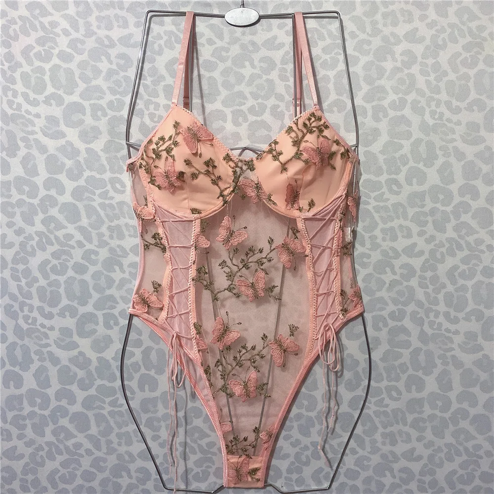 الأمازون العالمي عبر الحدود فراشة التطريز ارتداءها شفافة إغراء الدانتيل متابعة مثير ارتداءها