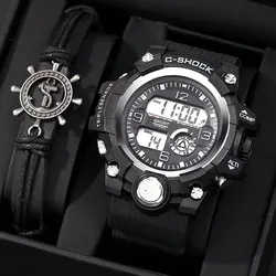 Fashion Mens Digital Electronic Sport Watches Mens Leather Bracelet Wristwatch Date Luxury Men Business Casual Watch