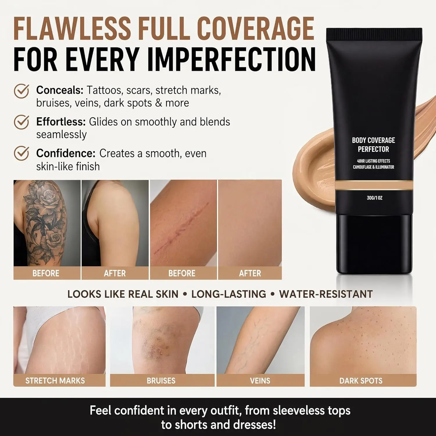 Waterproof Body Concealer Makeup Tattoo Cover Up Cream Invisible Scar Brightening Multi Color Skin Foundation