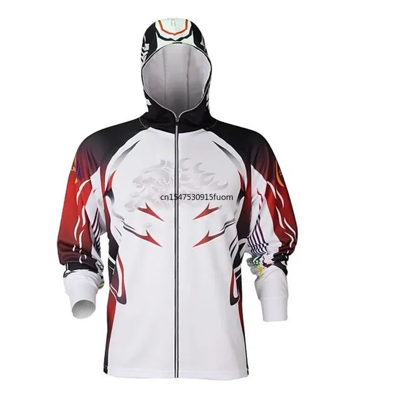 Breathable Quick Dry Anti-UV Sunscreen Protection Clothes Professional Fishing Hoodie With Mask Fishing Shirt Fishing Jersey