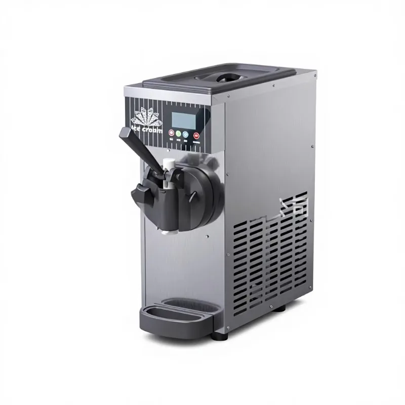 

Commercial Small Vertical Desktop Soft Ice Cream Machine Stainless Steel Three-Color Cone Type Energy Star CE Milk Nuts