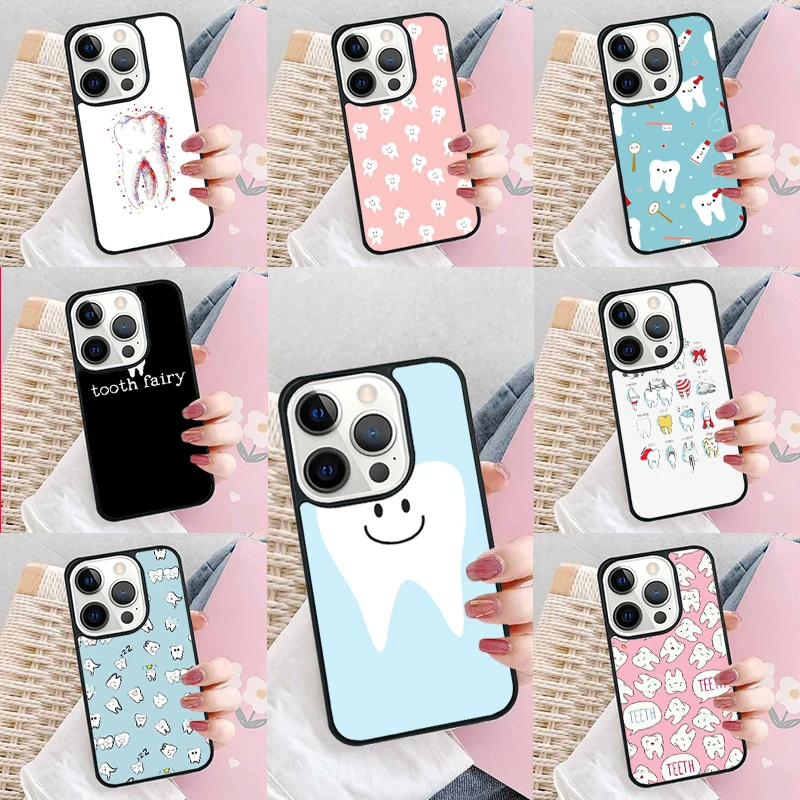 Dentist Tooth Dental Hygienist Soft Phone Case Cover for iPhone 16 Promax 15 Pro 13 14 Plus 11 12 Mini XR XS MAX Coque