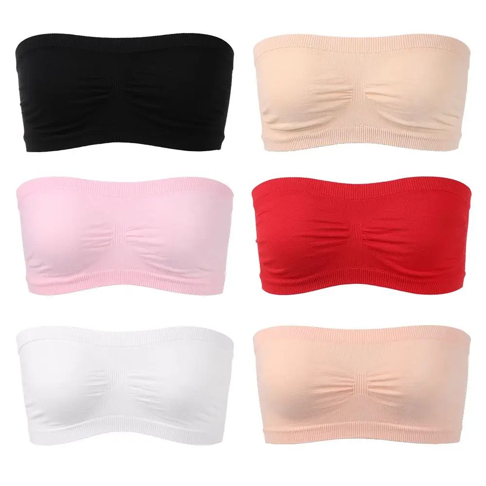 Women High Elastic Sports Bra Wrap Chest Seamless Tube Tops Strapless