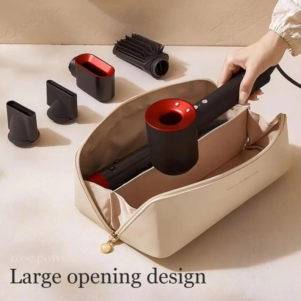 

Dustproof Hair Dryer Carrying Case Double Layer Compartments Organizer Hair Curler Storage Bag Portable Zipper