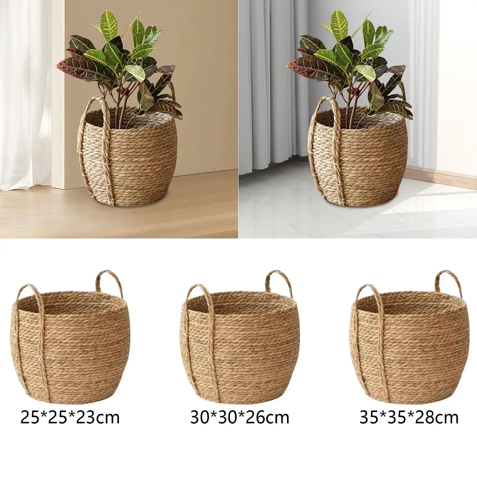 Cesta de macetero tejida, cesta de almacenamiento decorativa para balcón, Picnic, dormitorio