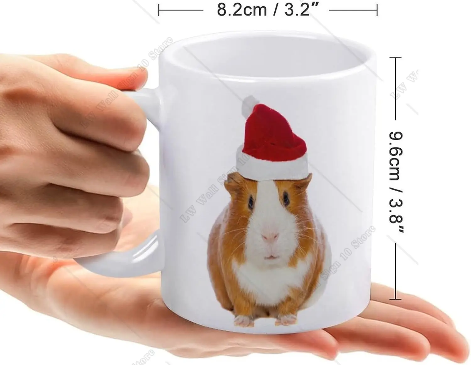 Christmas Guinea Pig Mug Coffee Mug Ceramic Mug Drinking Cup with Handle Coffee Cup 11oz for Office Home Christmas Gift