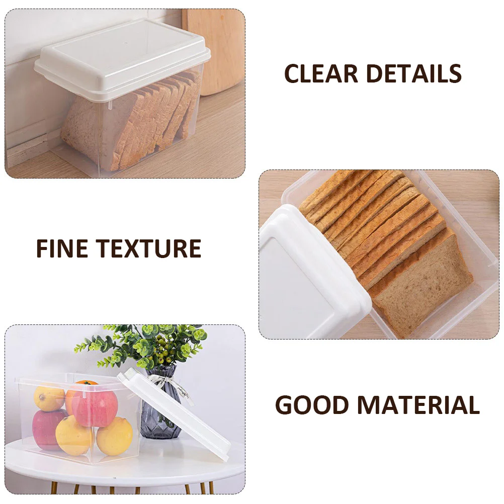

Food Preservation Box Plastic Storage Containers Sealing Bread Fruit Vegetable Kitchen Moisture Proof Reusable Easy Clean Strong