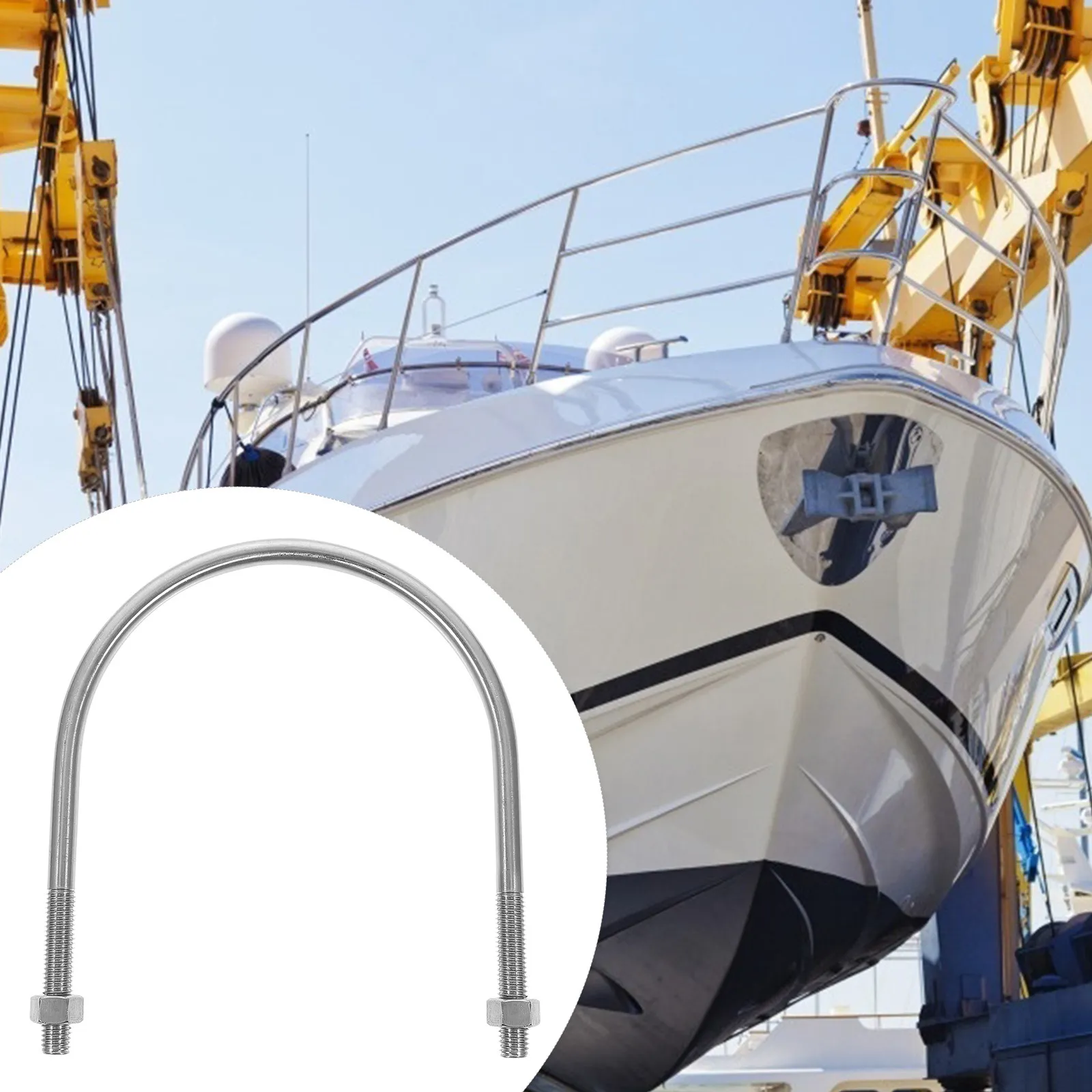 

Stainless Steel U Bolt Fastener Heavy Duty U-Shaped Tube Bolt with Nuts and Washers for Trailer Boat Marine Plumbing