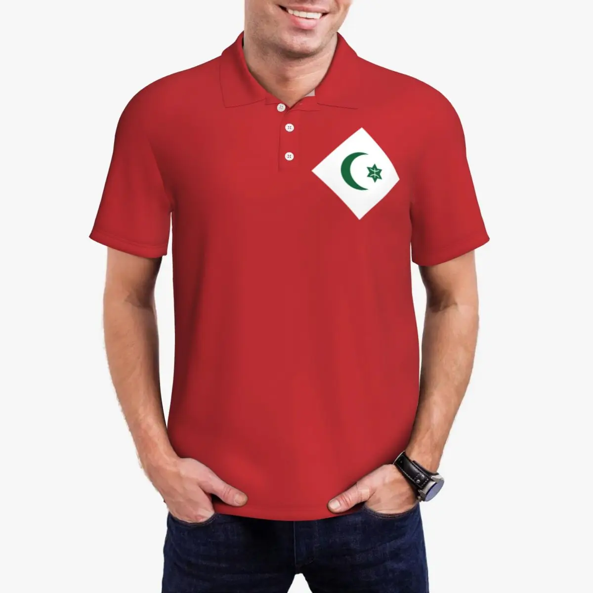 Rif Amazigh People Flag Polo da uomo con colletto T-shirt da strada casual a maniche corte