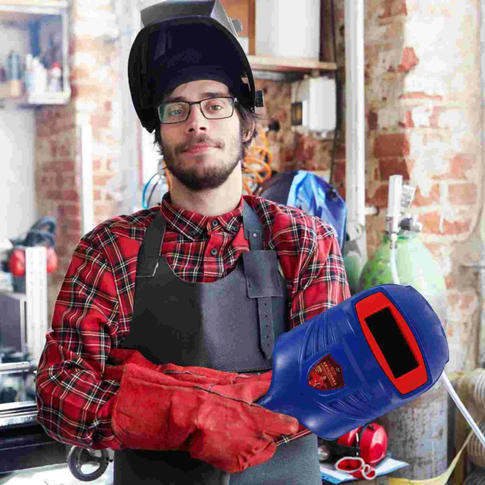 หน้ากากป้องกันใบหน้ามือถือเครื่องเชื่อมเครื่องเชื่อมอุปกรณ์ป้องกัน PP หมวกไฟฟ้า