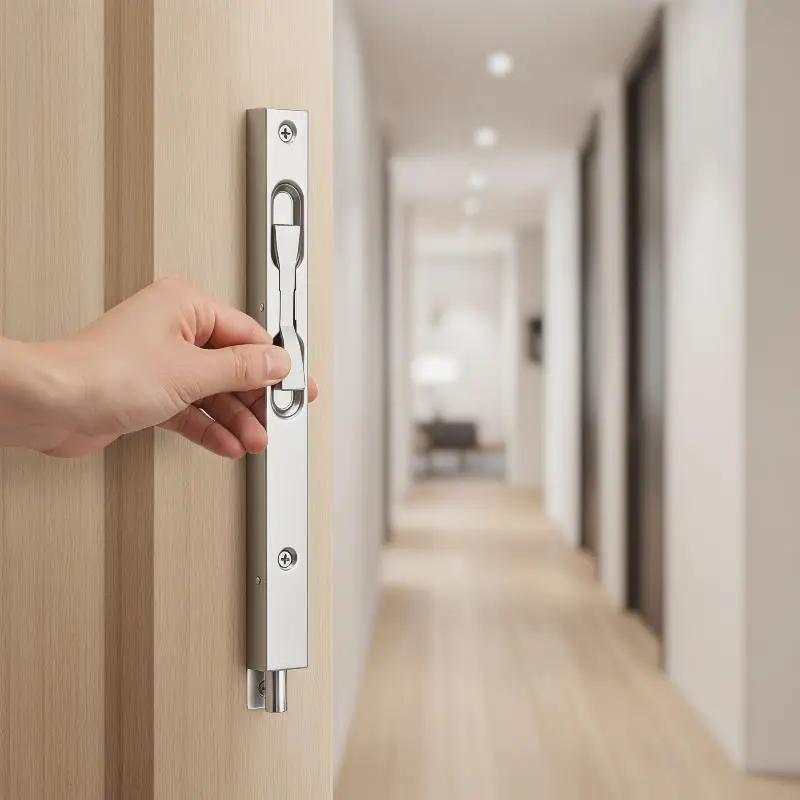 304 Stainless Steel Hidden Vertical Flush Bolt Lock for Composite Child-mother Door Home Renovation Hardware