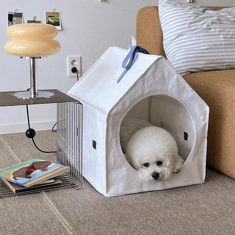

Indoor Dog House With Frame Cute Dog Tent Bed With Cave Breathable House Teddy Bed Sleep Hut For Home Pet Cat Puppy Supplies