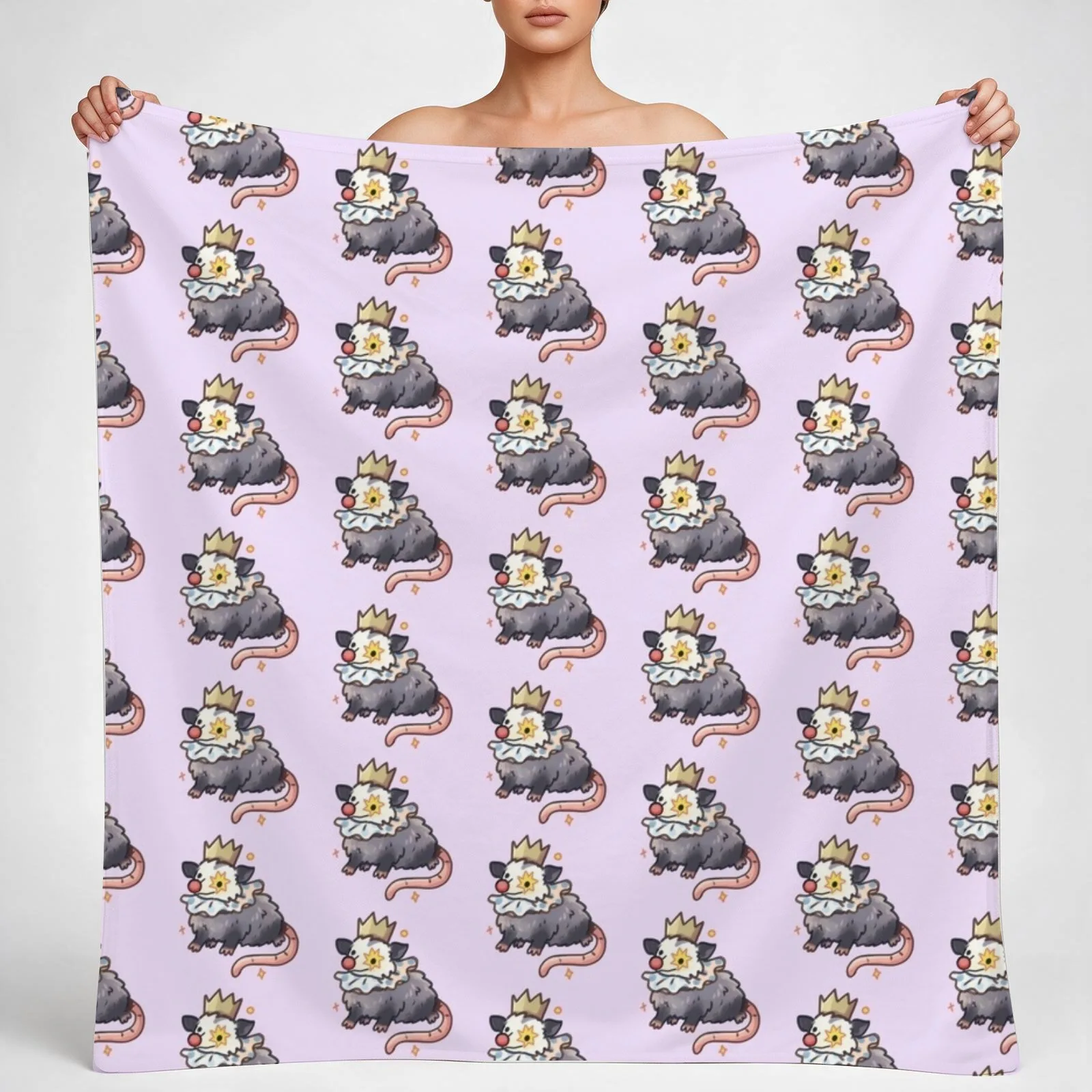 Opossum clown Throw Blanket couch cozy soft plush fuzzy picnic outdoor blanket
