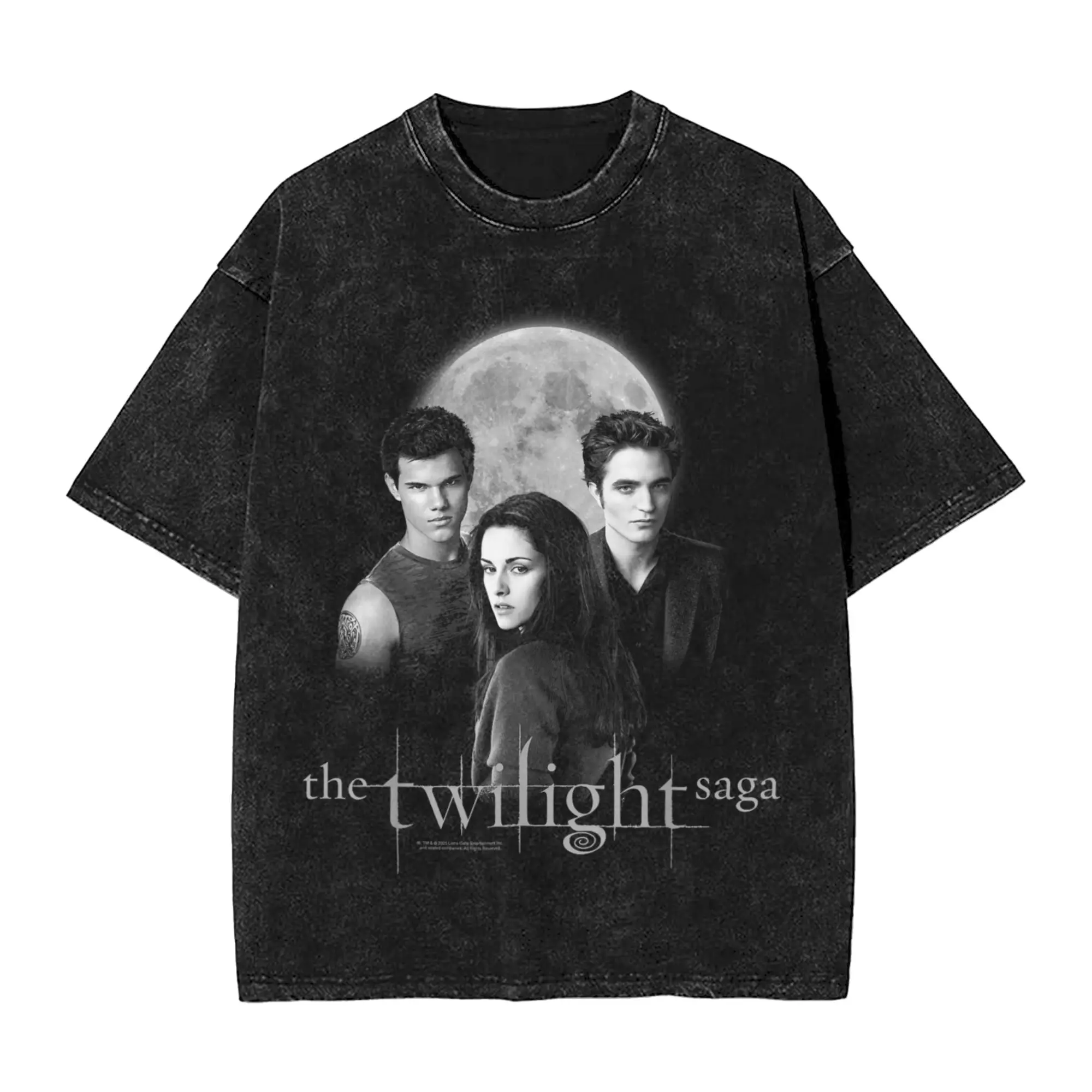Men's Twilight Saga Black &Amp; White Photo Jacob Bella - Edward Movie T Shirts Summer Short Sleeve T Shirt Round Neck Tee Shirt