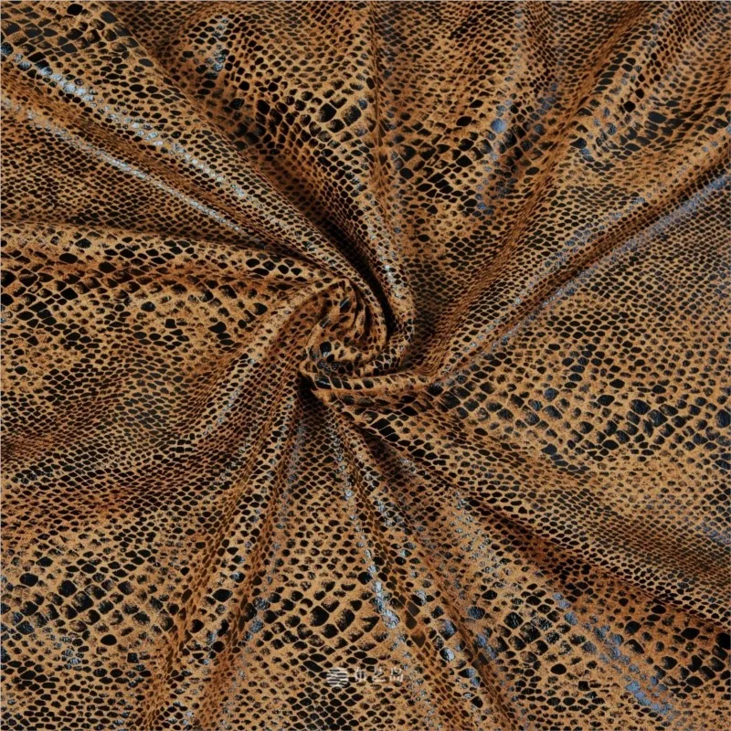 Brown-textured printed fleece fabric for performance costumes bags designer pants handcrafted