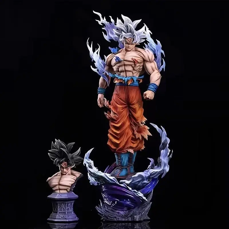 

In Stock 42cm Anime Son Goku Figure Dragon Ball Figures Two Heads Goku Action Figurine Doll Decora Statue Collect Model Gift