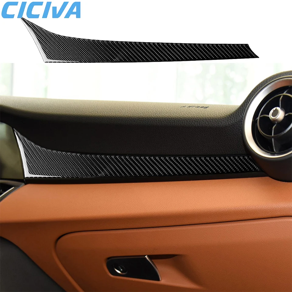

For Alfa Romeo-Giulia 2017-2019 Soft Carbon Fiber Instrument panel decorative strip Car Interior Decoration Accessories Sticker