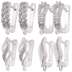 Juya 4 8Pcs/Lot Wholesale Gold/Silver Plated Basic EarWire Fasteners Earring Hooks Accessories For DIY Women's Earrings Making